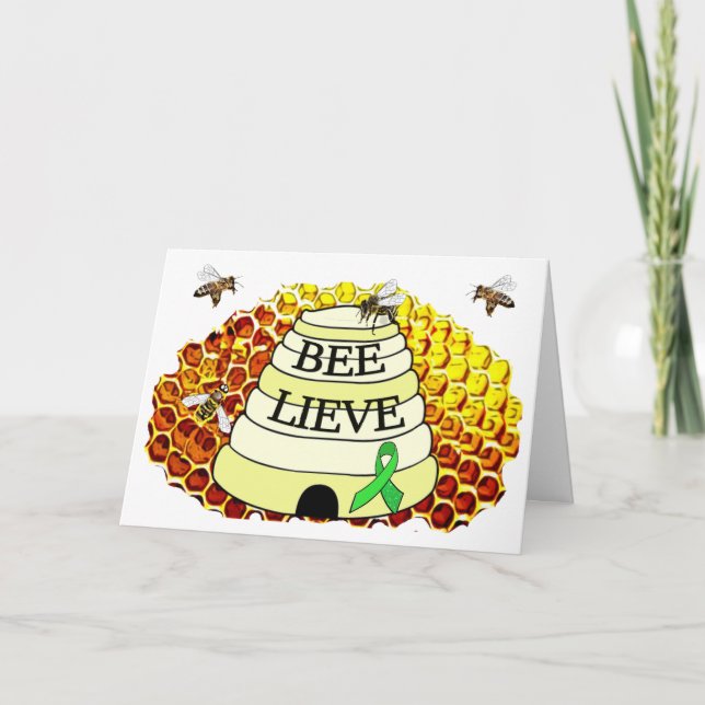 Cartão Bee-Lieve Honeycomb Lyme Disease Encouragement (Frente)