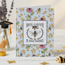 Cartão Bee-lieve na sua jornada de formatura da rainha da