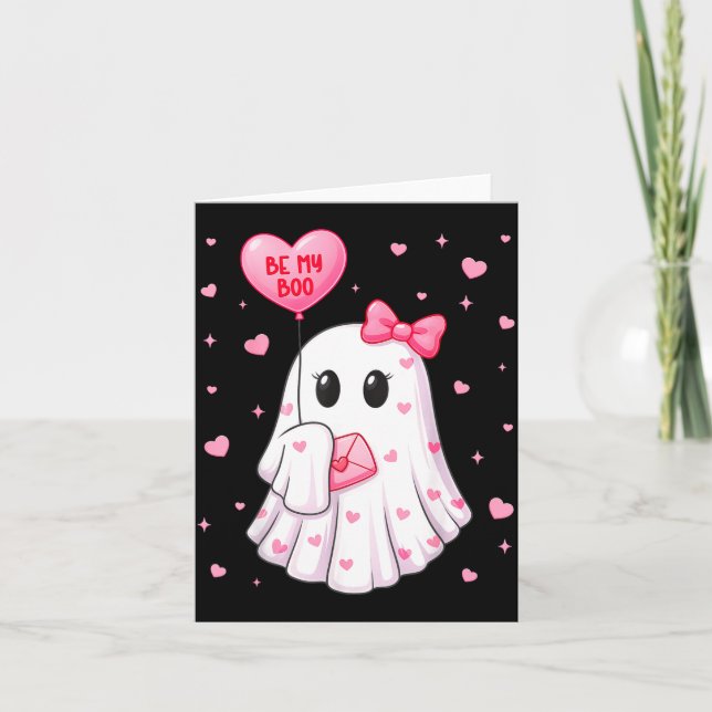 Cartão Bee My Boo Heart Boo Ghost Valentine Outfit Women  (Frente)