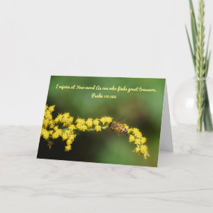 Cartão Bee On Blossoms Scripture Card Psalm 119:162