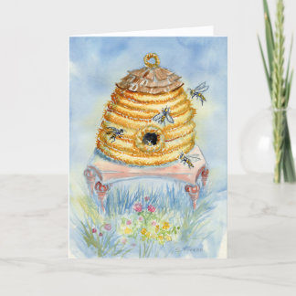 Cartão Bee Skep Blank Notecard