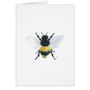 Cartão Bee Watercolor Impressão Greeting Card