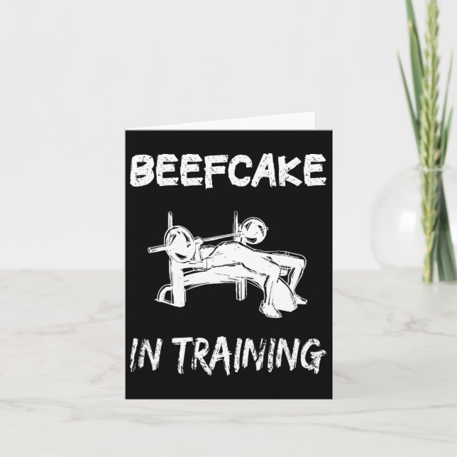 Cartão Beefcake em treinamento de ginástica musculatura e (Frente)