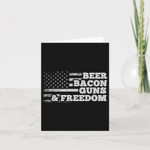 Cartão Beer Bacon Armas E Liberdade Bandeira Americana