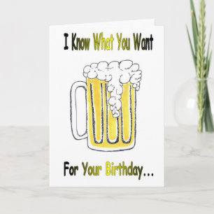 Cartão Beer Birthday Greeting With Original Artwork
