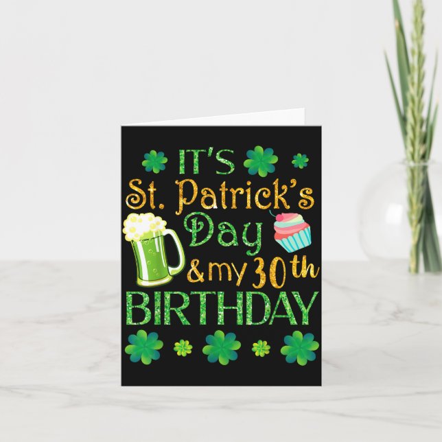 Cartão Beer Cake &amp; Shamrocks It's St Patrick Day &amp (Frente)