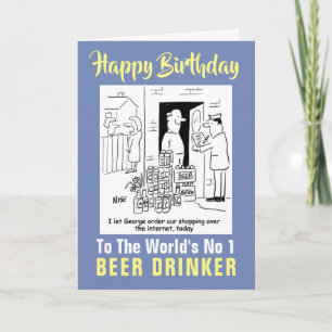 Cartão Beer Drinker número 1 - Parabéns