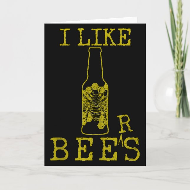 Cartão Bees &amp; Beer - Funny Quote Beekeeng Beekeeper G (Frente)