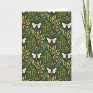 Cartão Bees and Foliage Greeting Card