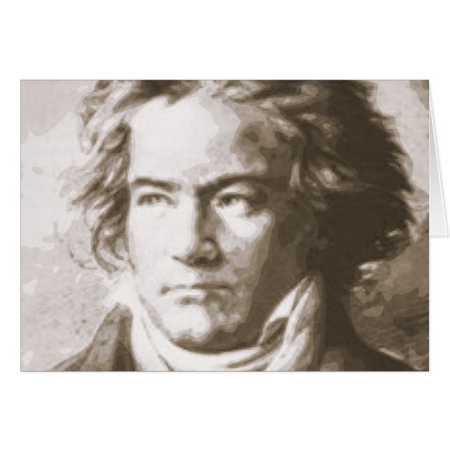 Cartão Beethoven In Sepia (Frente Horizontal)