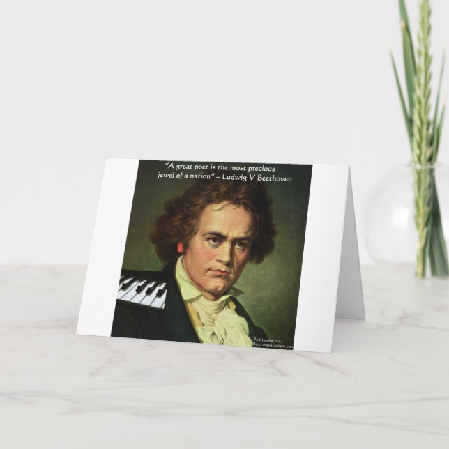 Cartão Beethoven Poet Is Gem Quote Greeting Card (Frente)