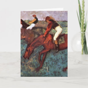 Cartão Before The Start Jockeis Training - Degas Painting