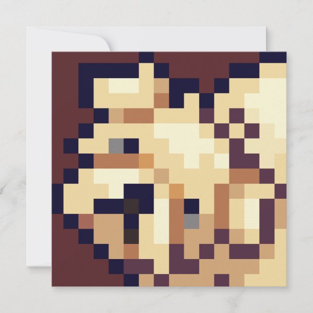 Cartão Begging puppy pixelart (Frente)