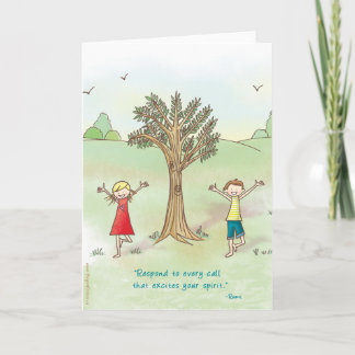 Cartão Begin Within - Tree Pose Greeting Card