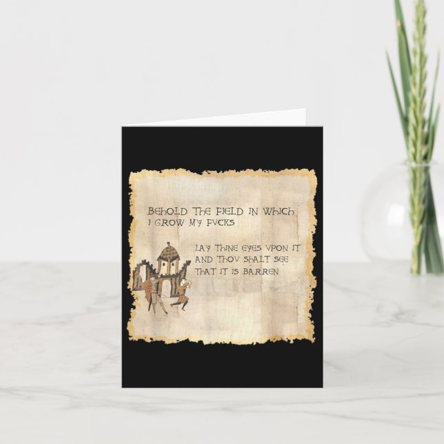 Cartão Behold O Campo Em Que Eu Cultivo Meus Fvcks, Engra (Frente)
