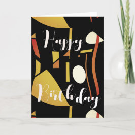 Cartão Beige Dourada Rust no aniversário do Abstrato pret