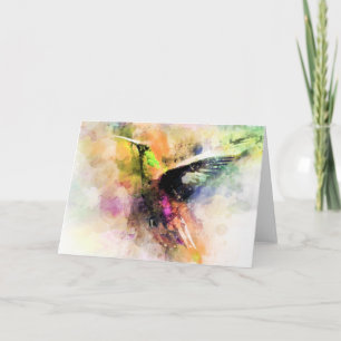 Cartão Beija-flor aquarela