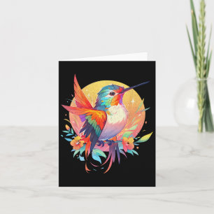 Cartão Beija-flor Desenho Animado Observadores de Pássaro