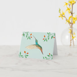 Cartão Beija-flor e Flores