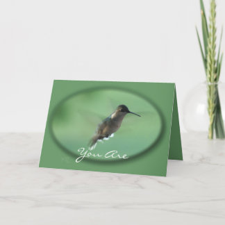 Cartão beija-flor em voo gr- personalizar qualquer ocasiã