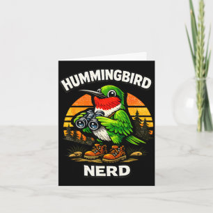 Cartão Beija-flor nerd divertido observação de pássaros v
