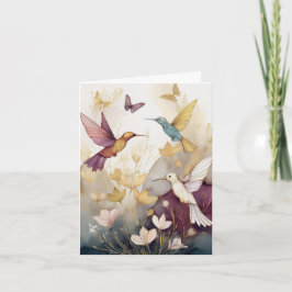 Cartão Beija-flor Tons Terrosos