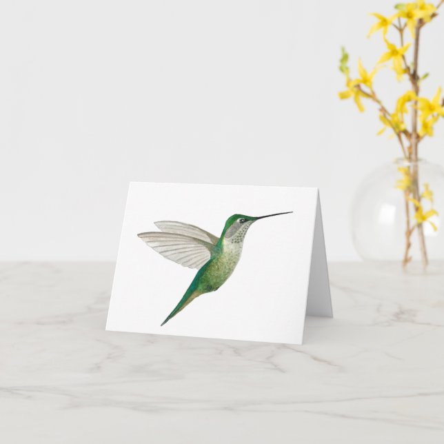 Cartão Beija-flor Verde (Flor Amarela)
