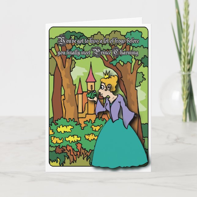 Cartão Beijando sapos - obtenha cumprimentos curvados (Frente)