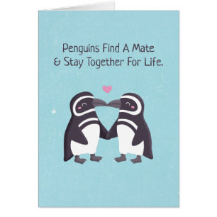 Cartão Beijar Pinguins, Engraçado Que Você Seja Meu Mar