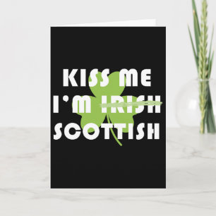Cartão Beije-me Eu Sou Escocês Não Irlandês Divertido Dia