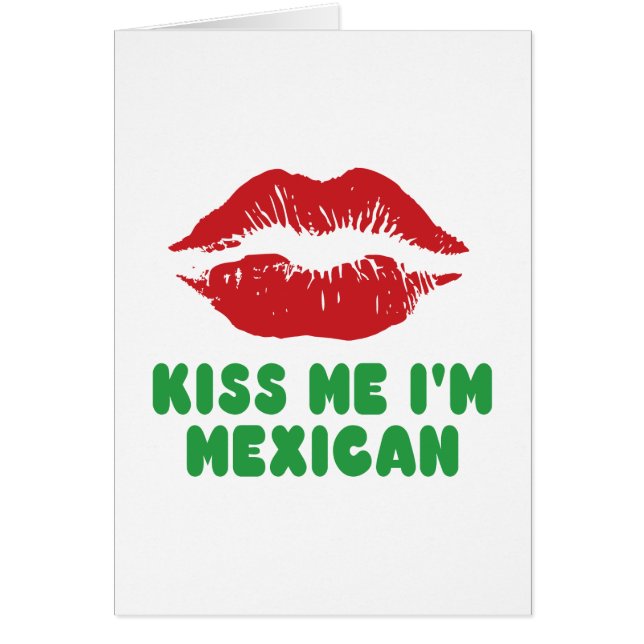 Cartão Beije-me que eu sou lábios mexicanos (Frente)