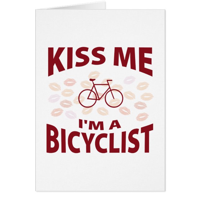 Cartão Beije-me que eu sou um Bicyclist (Frente)