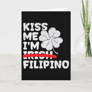 Cartão Beije Me Sou Filipino Engraçado Dia de São Patríci