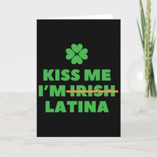 Cartão Beije Me Sou Irlandesa Latina Citação Divertida Le