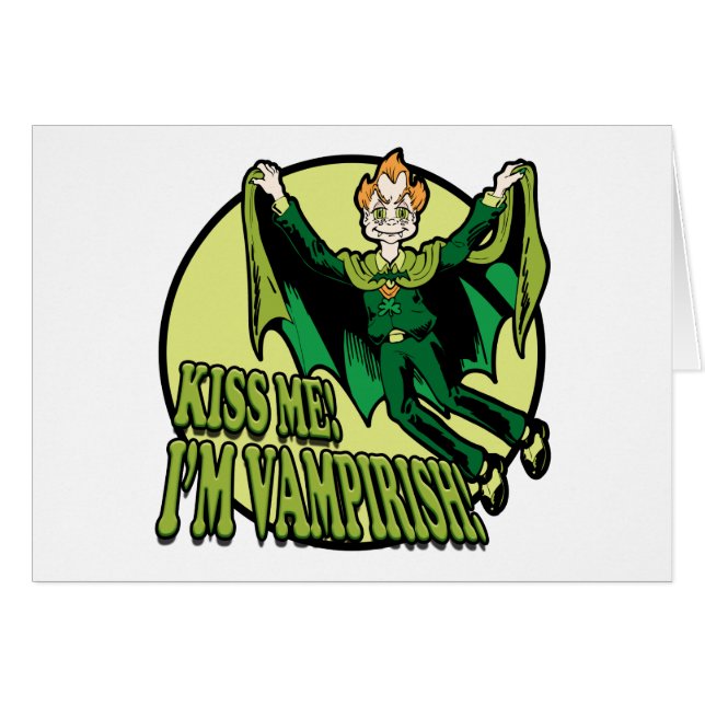 Cartão Beije-Me! Sou Vampiro! (Frente Horizontal)