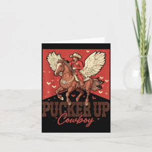 Cartão Beije-se Cowboy Funny Western Dia dos Namorados 