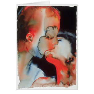 Cartão Beijo 1988 do Fim-acima