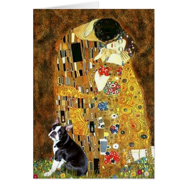 Cartão Beijo - Boston Terrier #4 (Frente)