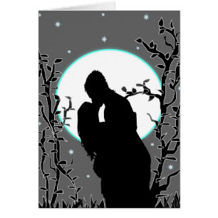 Cartão beijo da meia-noite