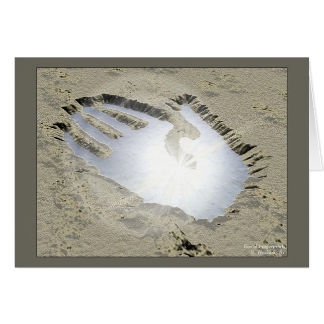 Cartão Beijo das impressões digitais (Frente Horizontal)