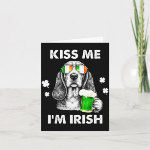 Cartão Beijo de basset hound irlandês dia de são patrício
