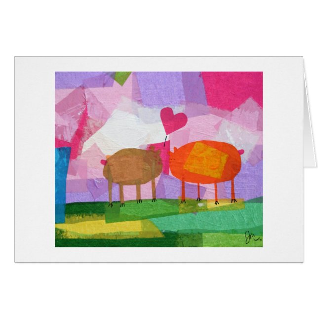 Cartão Beijo do hamster (Frente Horizontal)