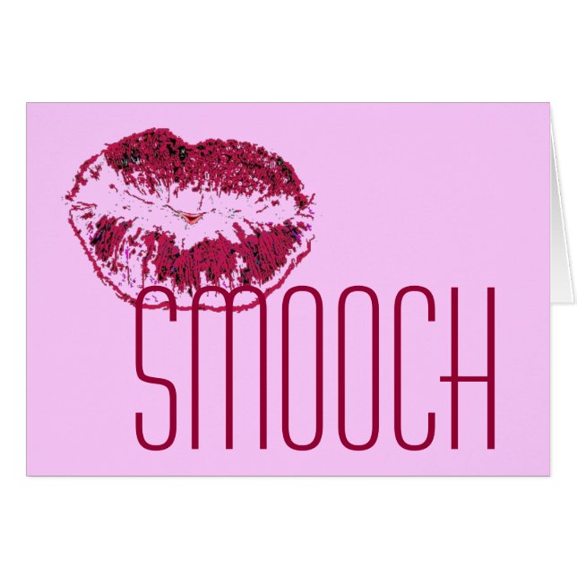 Cartão Beijo do rosa quente (Frente horizontal)