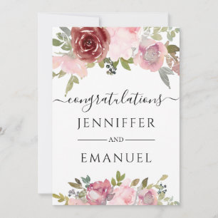 Cartão beijo floral personalizado com nome de parabéns de