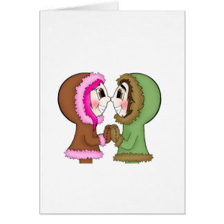 Cartão beijos do esquimó