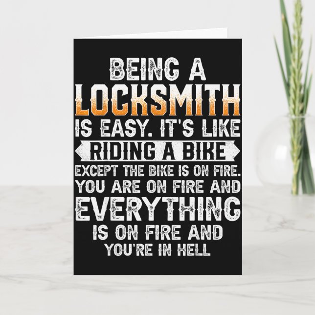 Cartão Being A Locksmith Is Easy - Funny Lock Picker Lock (Frente)