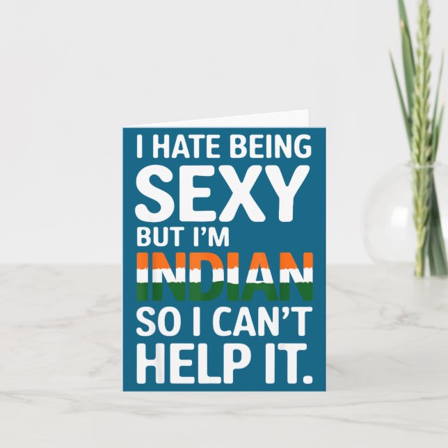 Cartão Being Y Indian Funny India  (Frente)