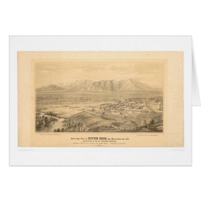 Cartão Beira-rio, mapa panorâmico 1877 do CA (1404C) (Frente Horizontal)