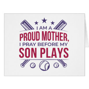 Cartão Beisebol Ordenado Mãe Eu Rezo Antes Que Meu Filho 