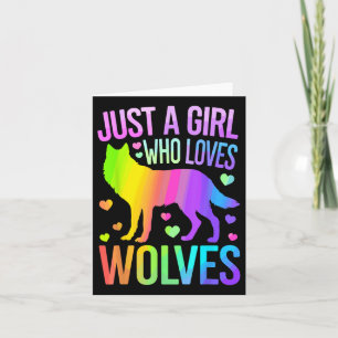Cartão Bela Arte Do Lobo Para Mulheres Raparigas Wof Pack
